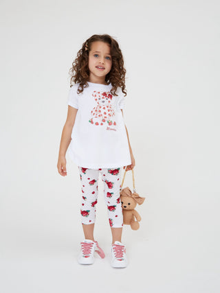 Monnalisa Strawberry &amp; Teddy Print Legging Set