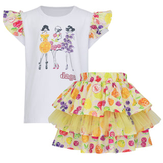 Daga Tutti Frutti top and tulle skirt set for girls
