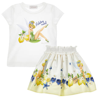 Girls Tinkerbell top and skirt set by Monnalisa