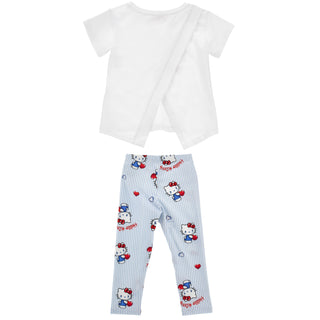 Children's t-shirt and leggings set with Hello Kitty design by Monnalisa on a white background