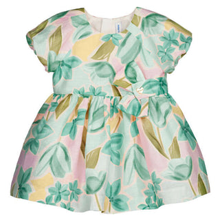 Children's dress with a floral pattern on a white background
