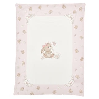 Monnalisa baby girl bunny blanket with floral boarder 
