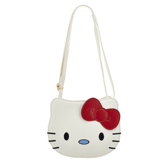 Hello Kitty-themed crossbody bag with a red bow on a white background