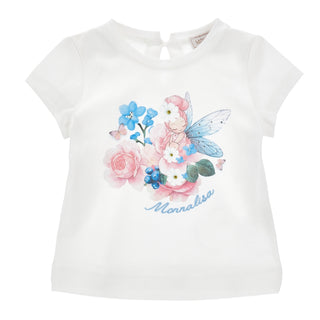 Monnalisa floral fairy t-shirt for baby girls