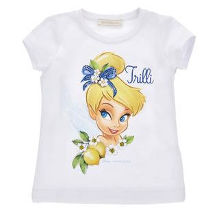 White Tinker Bell print top by Monnalisa Disney collection