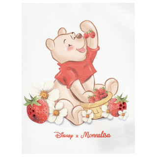 Monnalisa baby girls white t-shirt with Winnie the Pooh and strawberry design 